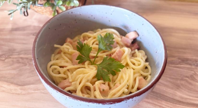 Hamis carbonara spagetti, a recept, amire mindenki várt