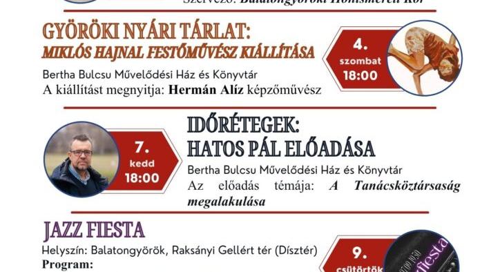 Júliusban is gazdag lesz a programkínálat Balatongyörökön