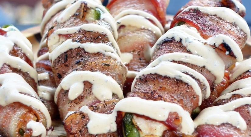 Csirkés-baconös töltött jalapeño (jalapeño popper)