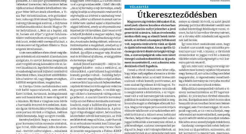 A magyarországi választások értékelése a Bécsi Naplóban