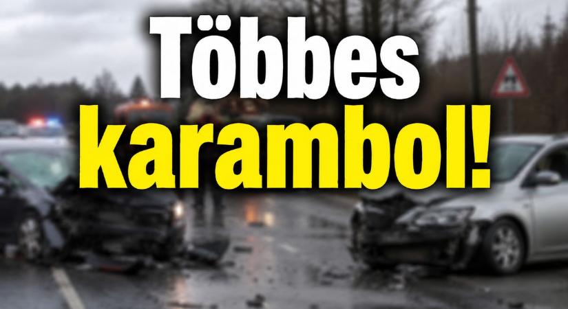 Így rohant egymásba több autó a vihar miatt!