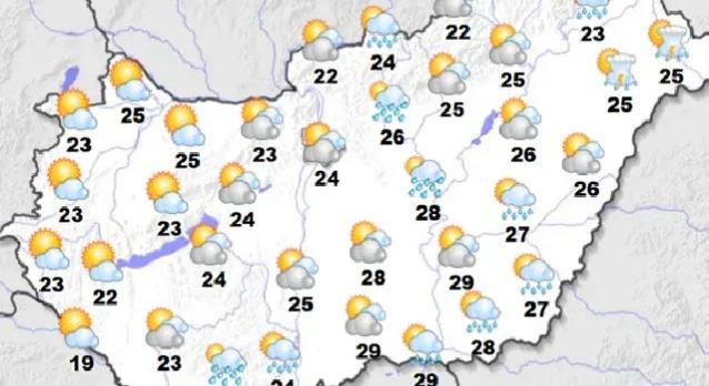 Zivatarra, néhol felhőszakadásra számíthatunk