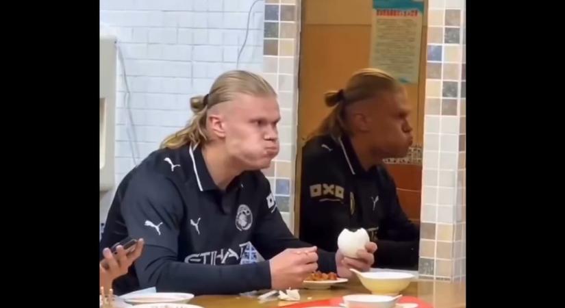 Vírusként terjed egy kamu videó arról, ahogy Erling Haaland eszik