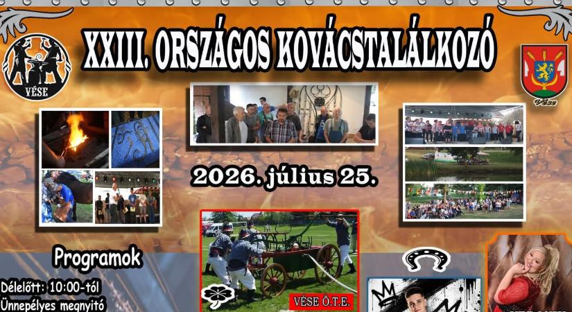 Országos Kovácstalálkozó 2026 Vése
