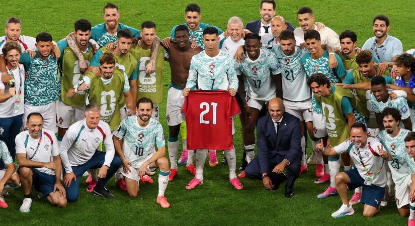 Labdarúgó-világbajnokság: Cristiano Ronaldoék egy évvel ezelőtt elhunyt társukra emlékeztek a győzelem után