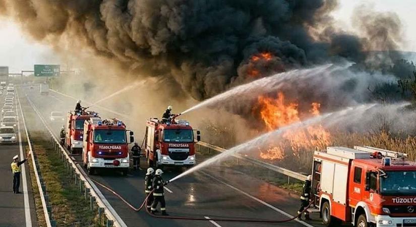 Eloltották a fonyódi tarlótüzet, ismét zavartalan a forgalom az M7-esen