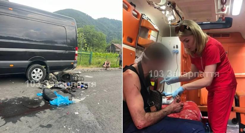 Busznak csapódott egy 33 éves motoros Kárpátalján, súlyosan megsérült