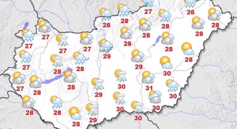 Nyugat felől jönnek a zivatarok, veszélyjelzést adtak ki az egész országra