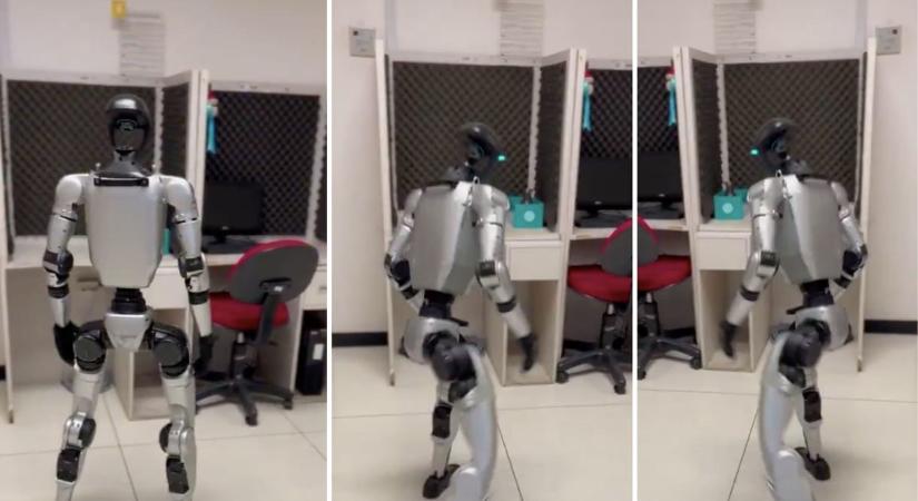 Dolgozókra „támadt” egy humanoid robot, aztán jött a csavar a történetben – videó