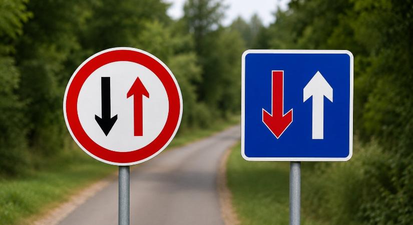 Sokan összekeverik ezt a két KRESZ-táblát, 10-ből 9-en biztos rosszul tudják a jelentésüket