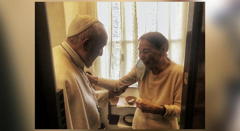 Ferenc pápa beugrott Bruck Edith-hez látogatóba