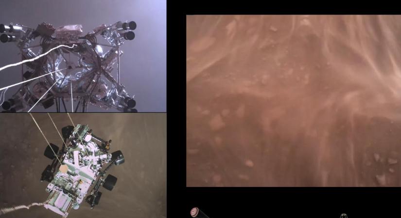 Lélegzetelállító videót tett közzé a NASA a Perseverance landolásáról a Marson