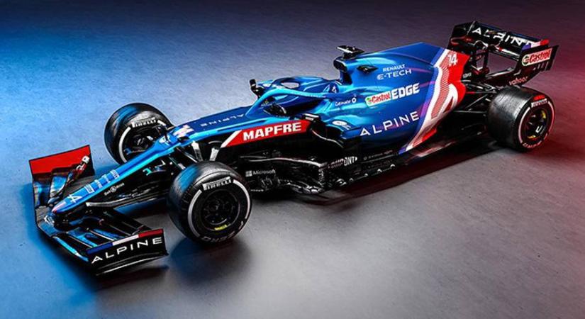 Kék színben pompázik az Alpine F1-es versenygépe