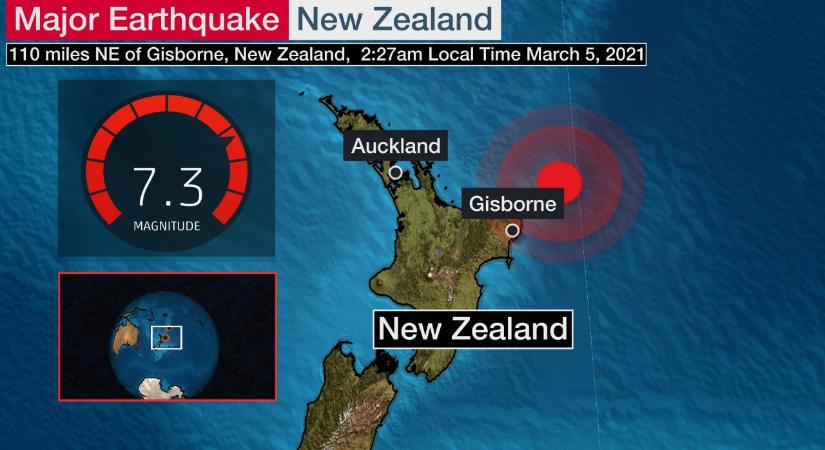 Hatalmas erősségű földrengés rázta meg Új-Zélandot
