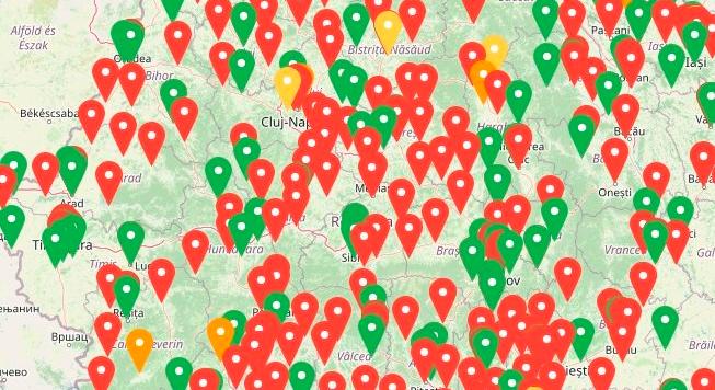 Romániában interaktív térképen mutatják az oltópontokat