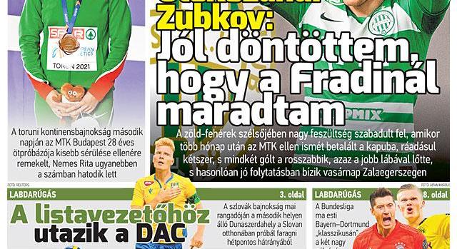 Zubkov jól döntött, hogy maradt a Fradinál; Körmenden az új edzővel a kupára hajtanak