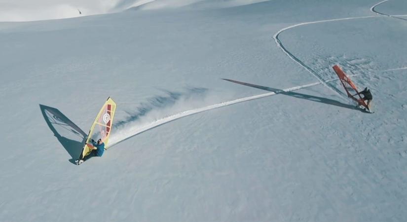 Videó: windszörffel is lehet csúszni a svájci hegyek haván