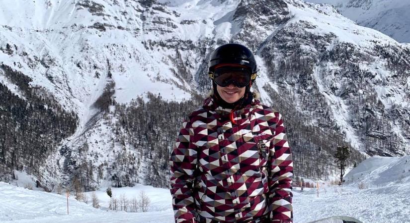 Bódi Sylvi a svájci Alpokban snowboardozgatott, az esés sem maradt el