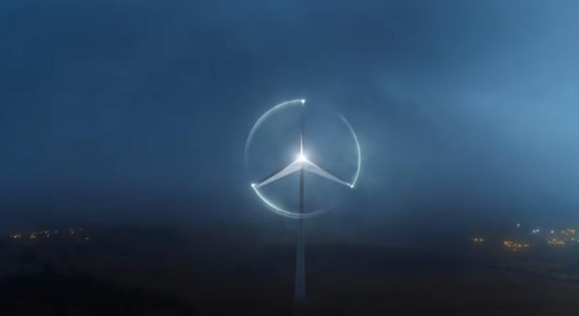 Így alakul át egy szélerőmű Mercedes-logóvá