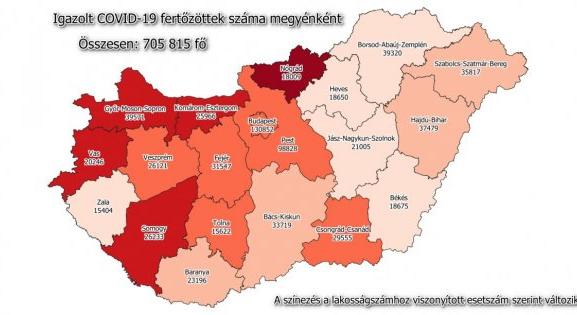 Nógrád megye a legfertőzöttebb jelenleg - mutatjuk térképen