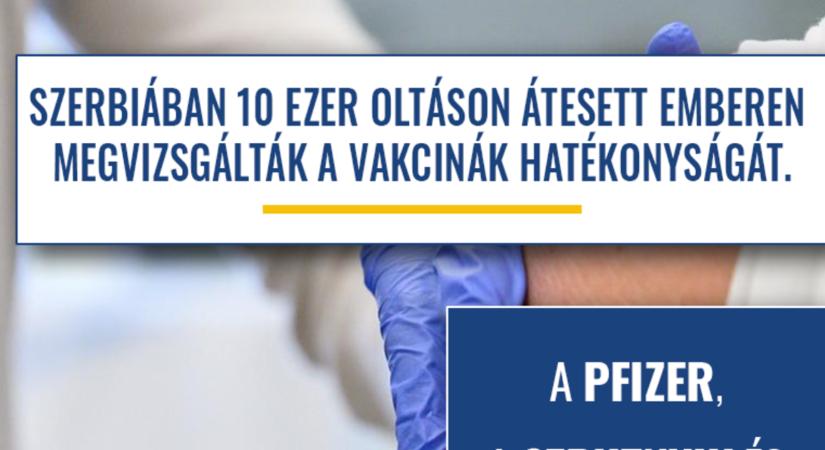 Egy szerb felmérés szerint 90 százalék feletti a vakcinák hatékonysága