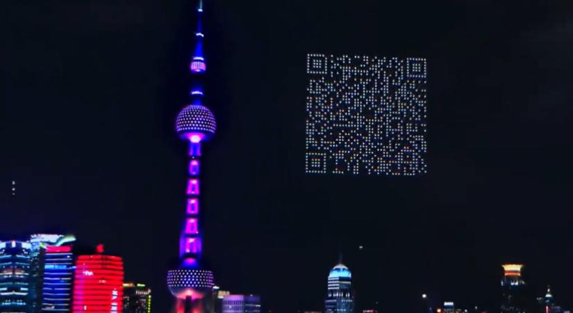 1500 drónnal rajzoltak QR-kódot az égre egy játék letöltéséhez Kínában