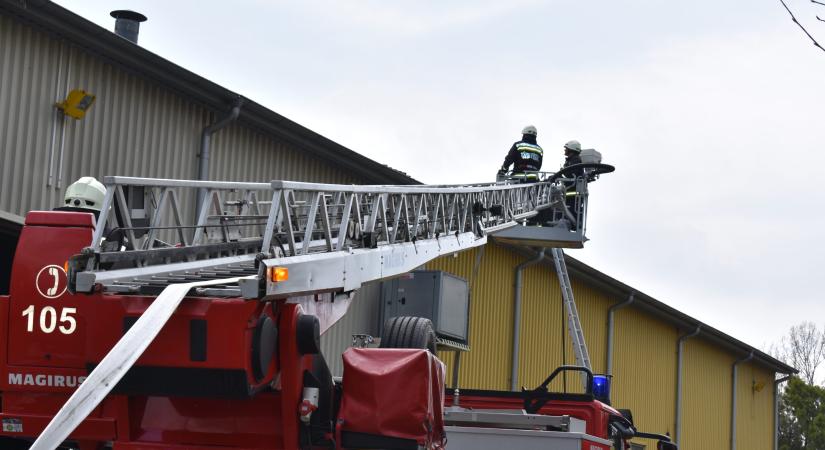 Több mint 20 tűzoltó oltotta a kigyulladt füzesabonyi üzemcsarnokot (fotók)