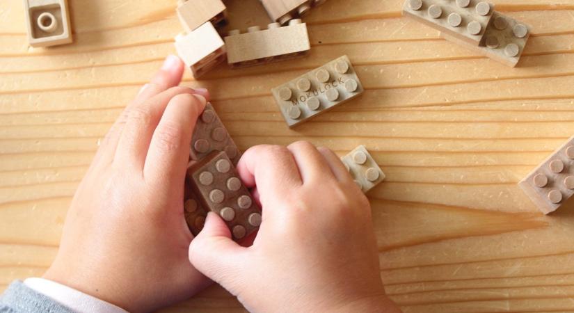Fenntartható, fakockákból építhető játék Japánból