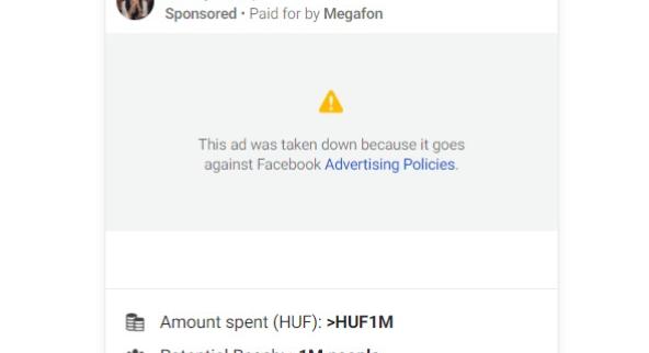 A DK és a kormánypárti Megafon központ egy-egy hirdetését is letiltotta a Facebook