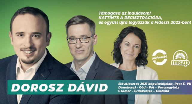 Dorosz Dávidot indítja az előálasztáson a Párbeszéd és az MSZP Dunakesziben