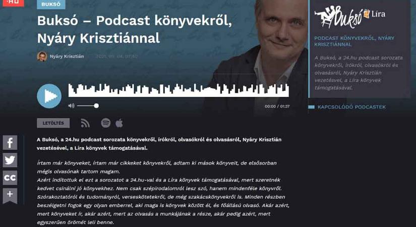 Buksó címmel könyves podcastot indít a Líra és 24.hu