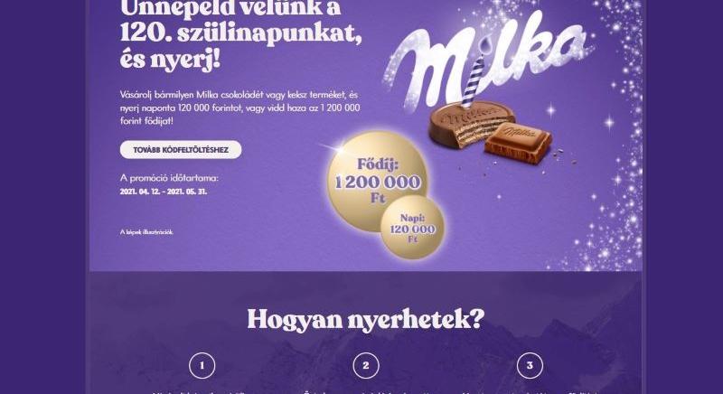 120 éves Milka csokoládé