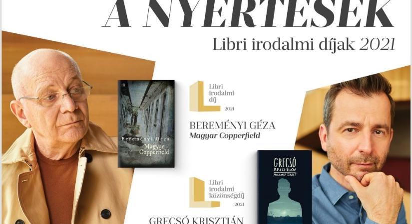 Bereményi Géza és Grecsó Krisztián az idei Libri irodalmi díj győztesei