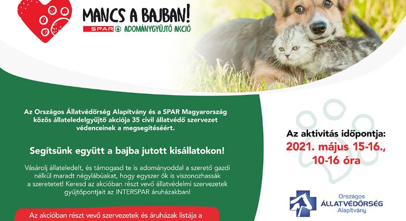 Mancs a bajban! Országos állateledelgyűjtő akciót szervez a Spar Magyarország