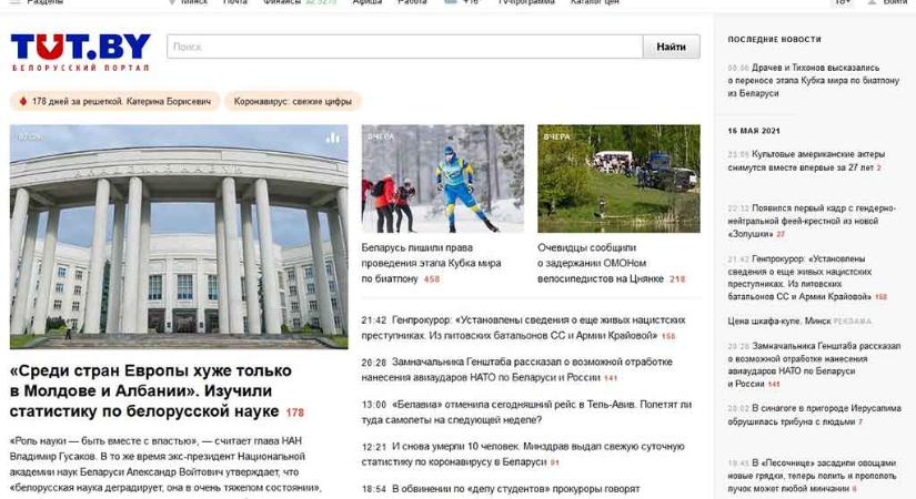 Letiltották a legnagyobb független hírportált Fehéroroszországban