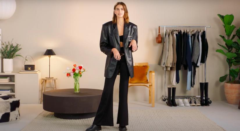 Kaia Gerber Nanushka-ruhában pózol a Vogue videójában