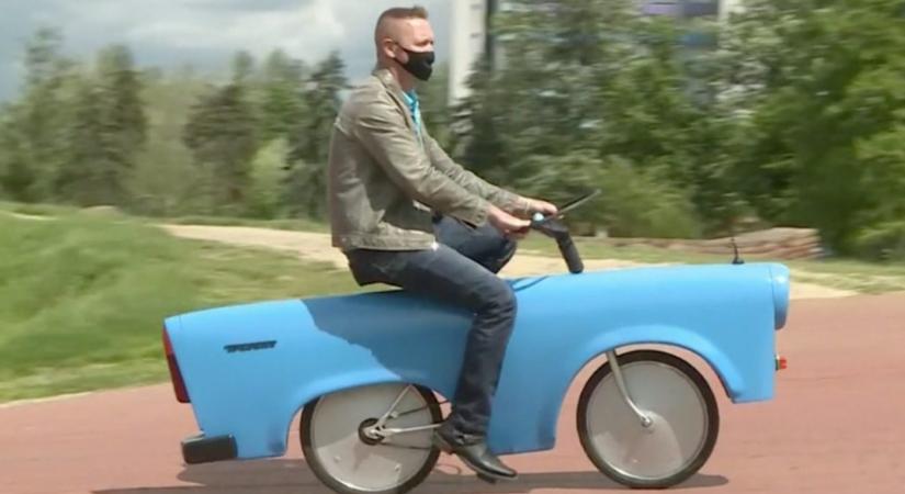 Trabant-biciklit épített a gyulai ezermester