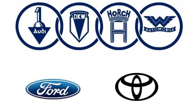 Embléma evolúció: Audi, Ford, Toyota