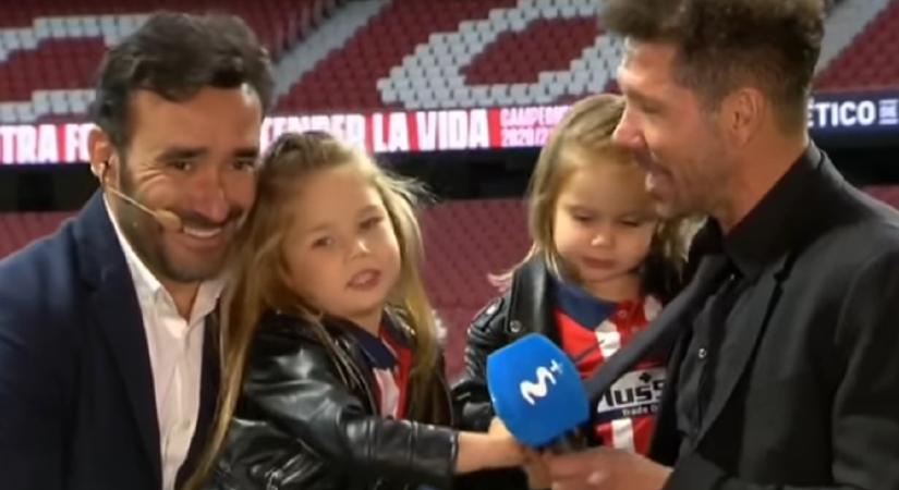 El lehet olvadni Diego Simeone Atlético-himnuszt éneklő kislányától - videó