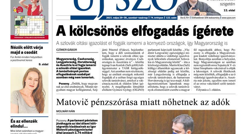 Miről ír a szombati Új Szó?