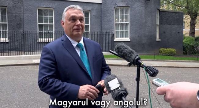 Orbánnak nem kellett tolmács a Downing street 10. előtt