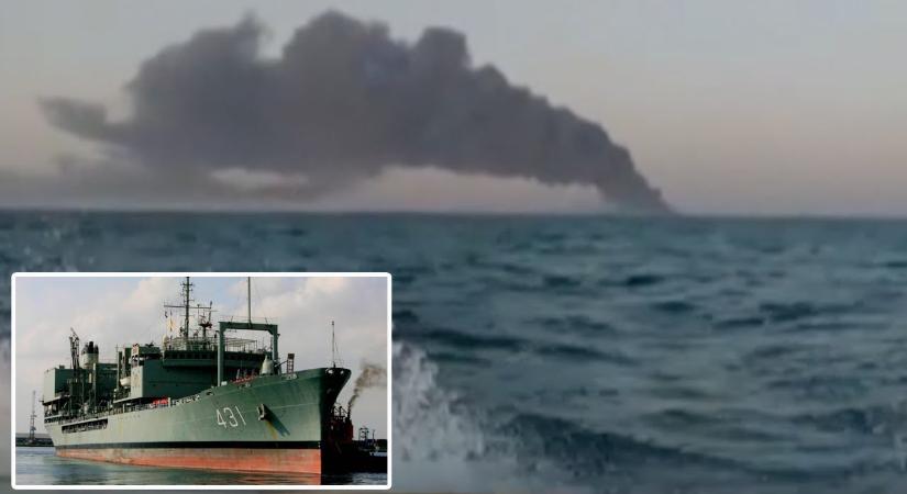 Elsüllyedt Irán legnagyobb hadihajója (Videóval)