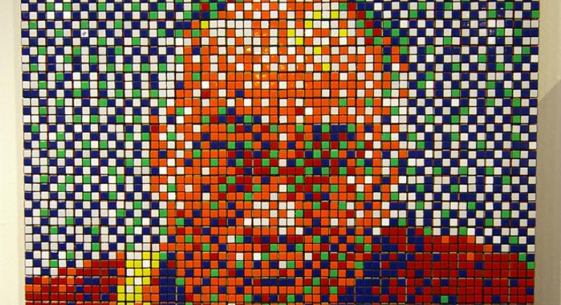 Több száz millió forintért kelhet el a dalai láma Rubik-kockákból kirakott képe