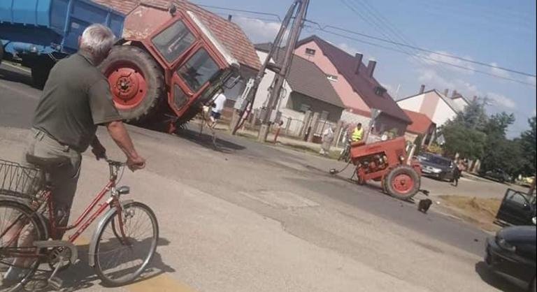 Kettészakadt egy traktor Kapuváron