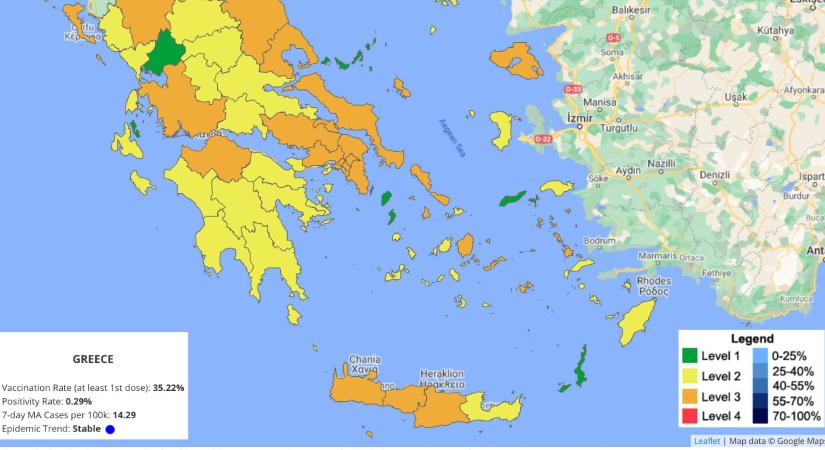 Görögország megint lazít egy kicsit, de a maszk az marad