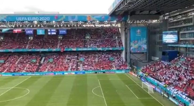 Megrázó videó: A dán és finn szurkolók együtt skandálták Christian Eriksen nevét a stadionban