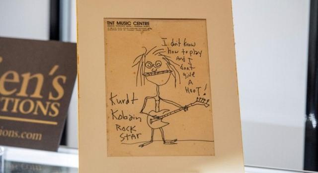Huszonnyolcszoros áron kelt el Kurt Cobain önmagáról rajzolt karikatúrája