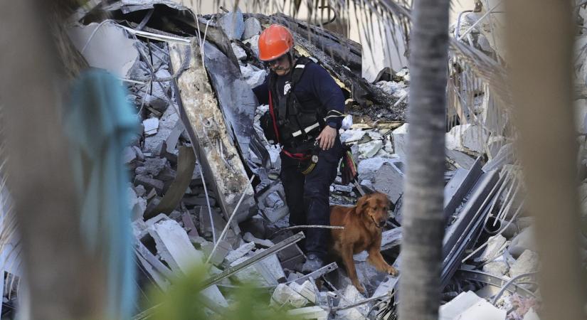 Miami-épületomlás: tűz akadályozza a mentést