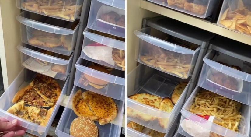 Hamburgerek, pizzák gyűlnek évek óta egy szekrényben – egyik sem romlik meg