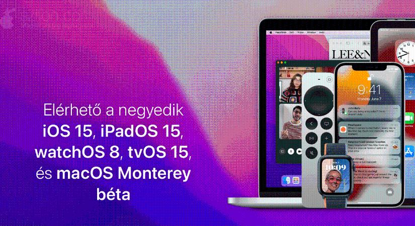 Elérhető a negyedik iOS 15, iPadOS 15, watchOS 8, tvOS 15 és macOS Monterey béta